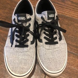 Grey and black shoes vans boy size 6 youth